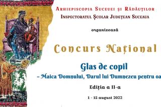 Concursul Național de recitare „Glas de copil – Maica Domnului, Darul lui Dumnezeu pentru oameni” (Ediția a II-a, august 2022)