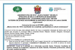 Concurs de eseu la istorie, în Episcopia de Bălți