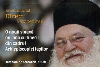 Părintele Efrem Vatopedinul se va întâlni cu tinerii din cadrul Arhiepiscopiei Iașilor