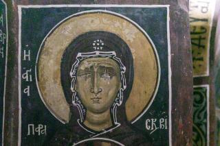 Icoană a Sfintei Parascheva de la Biserica Panaghia Asinou din Cipru, secolul al XIV-lea (1332-1333)