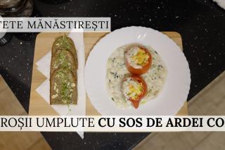 (Video) Roșii umplute cu sos de ardei copți – rețeta părintelui Silvan de la Sihăstria