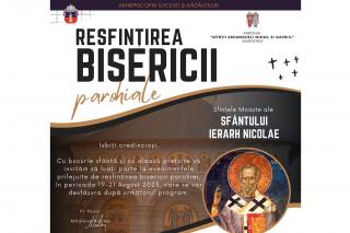 biserica Parohiei Marginea I cu hramul „Sfinții Arhangheli Mihail și Gavriil” va îmbrăca veșmântul resfințirii