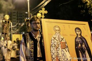 Icoană cu Sfântul Andrei Criteanul și Sfânta Cuvioasă Parascheva