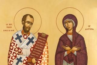 Sfântul Ierarh Ioan Gură de Aur, Arhiepiscopul Constantinopolului, și mama sa, Sfânta Antuza