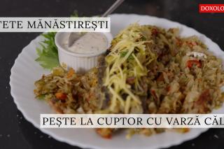 (Video) Varză murată înăbușită, cu pește, la cuptor – rețeta părintelui Silvan de la Sihăstria