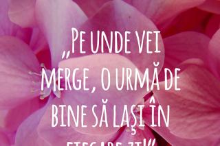 Pe unde vei merge, o urmă de bine să lași în fiecare zi!