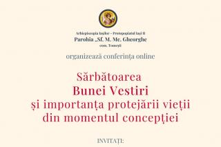 O parohie din Iași organizează o conferință online despre importanța protejării vieții din momentul concepției