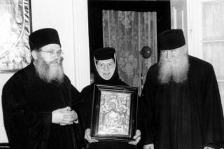 Starețul Efrem Vatopedinul la Mănăstirea Pasărea, de vorbă cu Părintele Macarie Duhovnicul