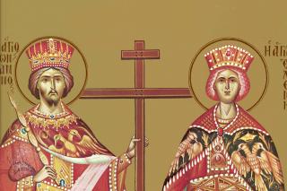 Sfinții Împărați, întocmai cu apostolii, Constantin și mama sa, Elena