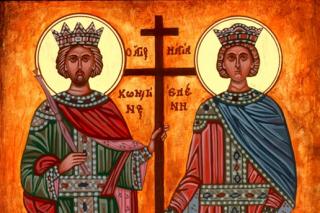 Sfinții Împărați, întocmai cu apostolii, Constantin și mama sa, Elena