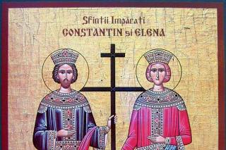 Sfinții Împărați, întocmai cu apostolii, Constantin și mama sa, Elena