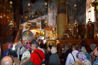 Interior din Biserica Naşterea Domnului din Betleem