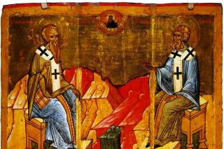 Sfântul Ierarh Nicolae și Sfântul Ierarh Spiridon, Episcopul Trimitundei