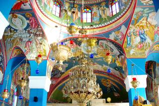 Frescă din Biserica Sfântul Prooroc Elisei unde se păsrează dudul lui Zaheu vameşul - Ierihon, Israel