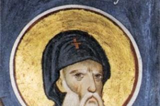Sfântul Simeon Izvorâtorul de mir – frescă de la mănăstirea Vatopedi
