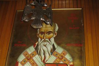 Icoana Sfântului Vasile, Episcopul Tesalonicului, din Biserica Sfânta Sofia, Tesalonic