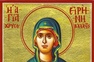 Sfânta Irina Hrisovalantou, care a primit mere din Rai