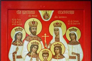 Sfinții Țari Mucenici Romanov: Nicolae și Alexandra și fiii lor Olga, Tatiana, Maria, Anastasia și Alexei