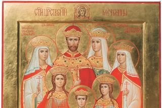 Sfinții Țari Mucenici Romanov: Nicolae și Alexandra și fiii lor Olga, Tatiana, Maria, Anastasia și Alexei