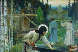 Sfântul Serghie de Radonej la ascultare - Nesterov