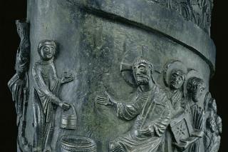 Sfânta Muceniţă Fotini Samarineanca - basorelief pe coloană de metal, Hildesheim, Germania