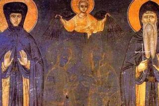 Sfântul Simeon, izvorâtorul de mir împreună cu soţia sa Anastasia