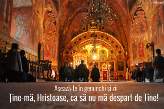 Așează-te în genunchi și zi: Ține-mă, Hristoase, ca să nu mă despart de Tine!
