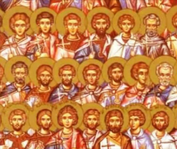 Troparul Sfințiilor 20.000 de Mucenici arși în Nicomidia (în limba greacă)