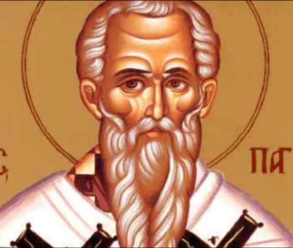 Troparul Sfântului Sfințit Mucenic Pangratie, episcopul Taorminei (în limba greacă)