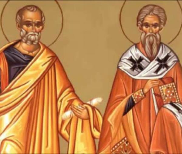 Troparul Sfântului Sfinţit Mucenic Atinoghen cu cei 10 ucenici ai săi (în limba greacă)