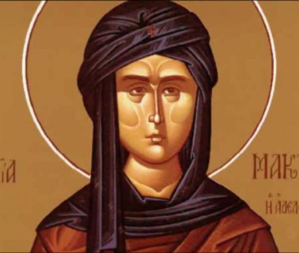 Troparul Sfintei Cuvioase Macrina, sora Sfântului Vasile cel Mare (în limba greacă)