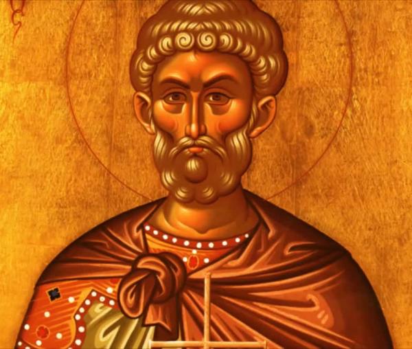 Troparul Sfinților Mucenici Victor, Vichentie și al Sfântului Mare Mucenic Mina (în limba greacă)