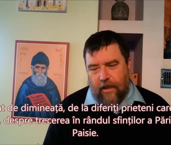 Athanasios Rakovalis despre canonizarea Cuviosului Paisie Aghioritul