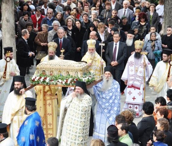 Procesiune cu moaştele Sfântului Cuvios Gheorghe, Mărturisitorul din Drama