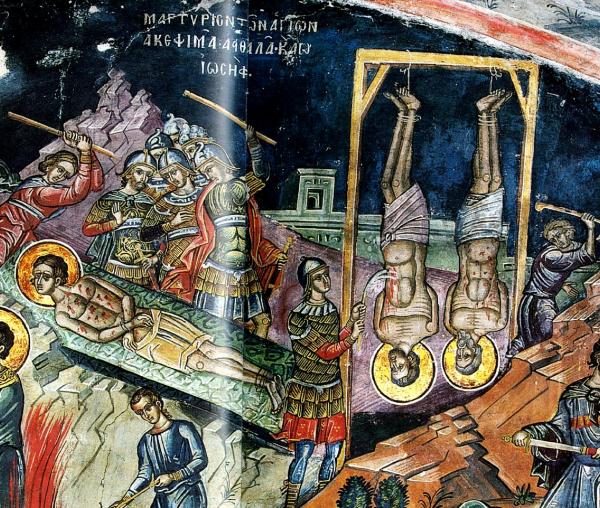 Martiriul Sfinţilor Sfinţiţi Mucenici Achepsima episcopul, Iosif preotul şi Aitala diaconul