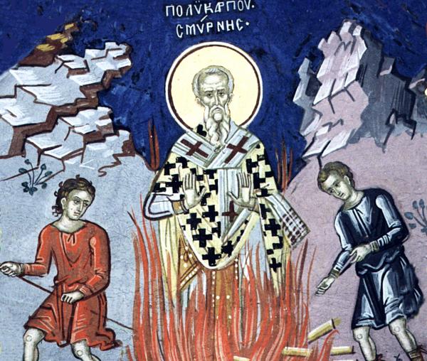 Martiriul Sfântului Sfințit Mucenic Policarp, Episcopul Smirnei