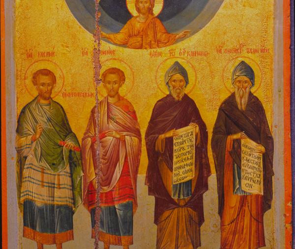 Sfinţii Doctori fără de arginţi Cosma şi Damian, Sfântul Cuvios Ioan Scărarul şi Sfântul Cuvios Anastasie Sinaitul