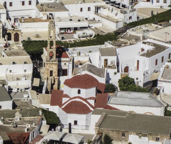 Biserica Panaghia din inima stațiunii Lindos - Insula Rodos, Grecia