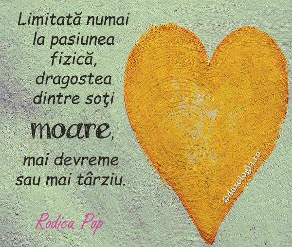 Limitată numai la pasiunea fizică, dragostea dintre soţi moare, mai devreme sau mai târziu
