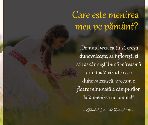 Care este menirea mea pe pământ?