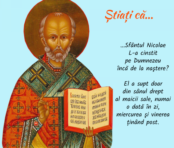 Știați că Sfântul Nicolae L-a cinstit pe Dumnezeu încă de la naștere?