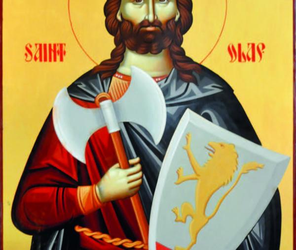 Icoana Sfântului Olav, dăruită de Preafericitul Părinte Patriarh Daniel bisericii din Stiklestad-Trondheim, Norvegia