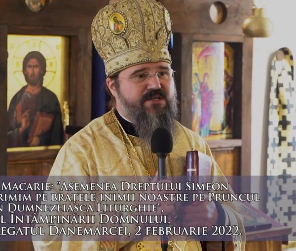 (Video) „Asemenea Dreptului Simeon și noi îl primim pe brațele inimii noastre pe Pruncul Hristos în Dumnezeiasca Liturghie" – PS Macarie