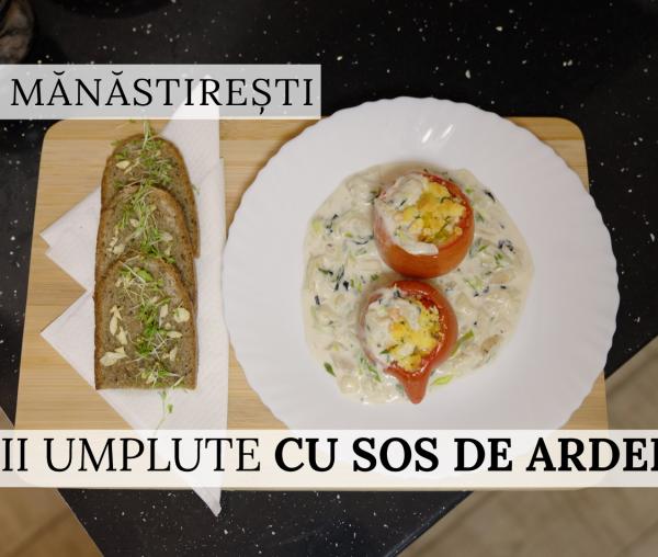 (Video) Roșii umplute cu sos de ardei copți – rețeta părintelui Silvan de la Sihăstria