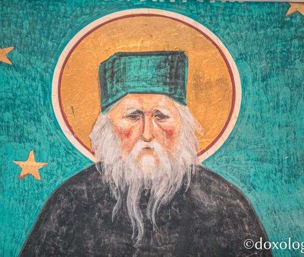 Sfântul Cuvios Cleopa de la Sihăstria pictura în Biserica Mănăstirii Dobrina Huși