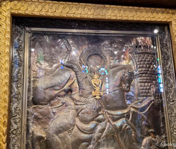 Icoana făcătoare de minuni a Sfântului Mare Mucenic Gheorghe din biserica ortodoxă greacă din Cairo