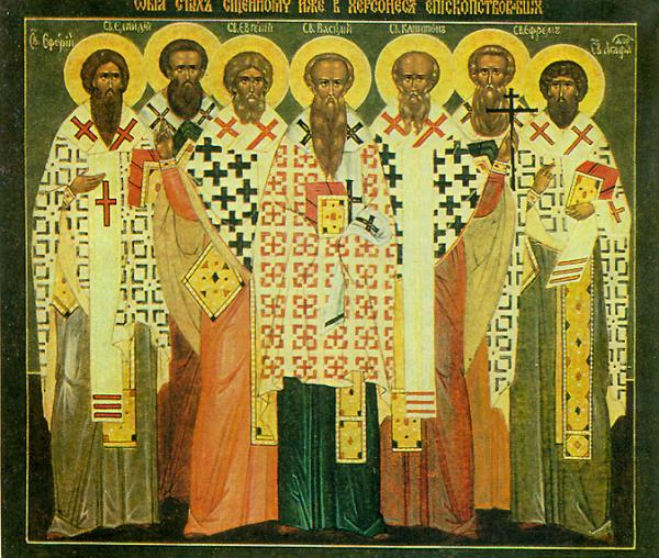 Sfinții Sfinţiţi Mucenici Episcopi din Cherson: Vasilevs, Evghenie, Capiton, Agatodor, Elpidie și Eterie