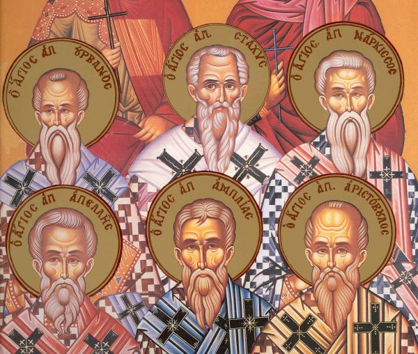 Sfinții Mucenici Epimah și soția sa Stratonica; Sfinții Apostoli Apelie, Stahie, Amplie, Urban, Aristobul și Narcis