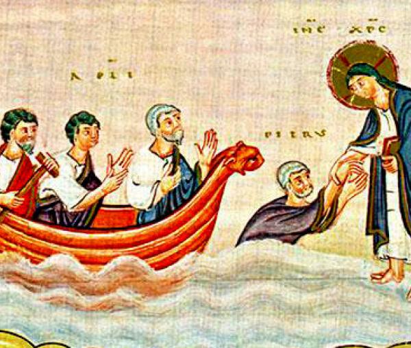 Umblarea lui Hristos pe mare