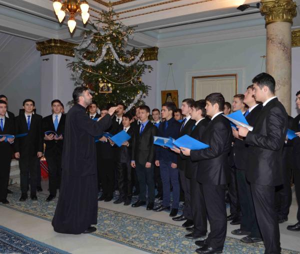 Colindători la Reşedinţa Mitropolitană - Seminarul Teologic Iaşi